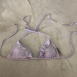 WILDFOX CHECKERED BIKINI TOP - SIZE S